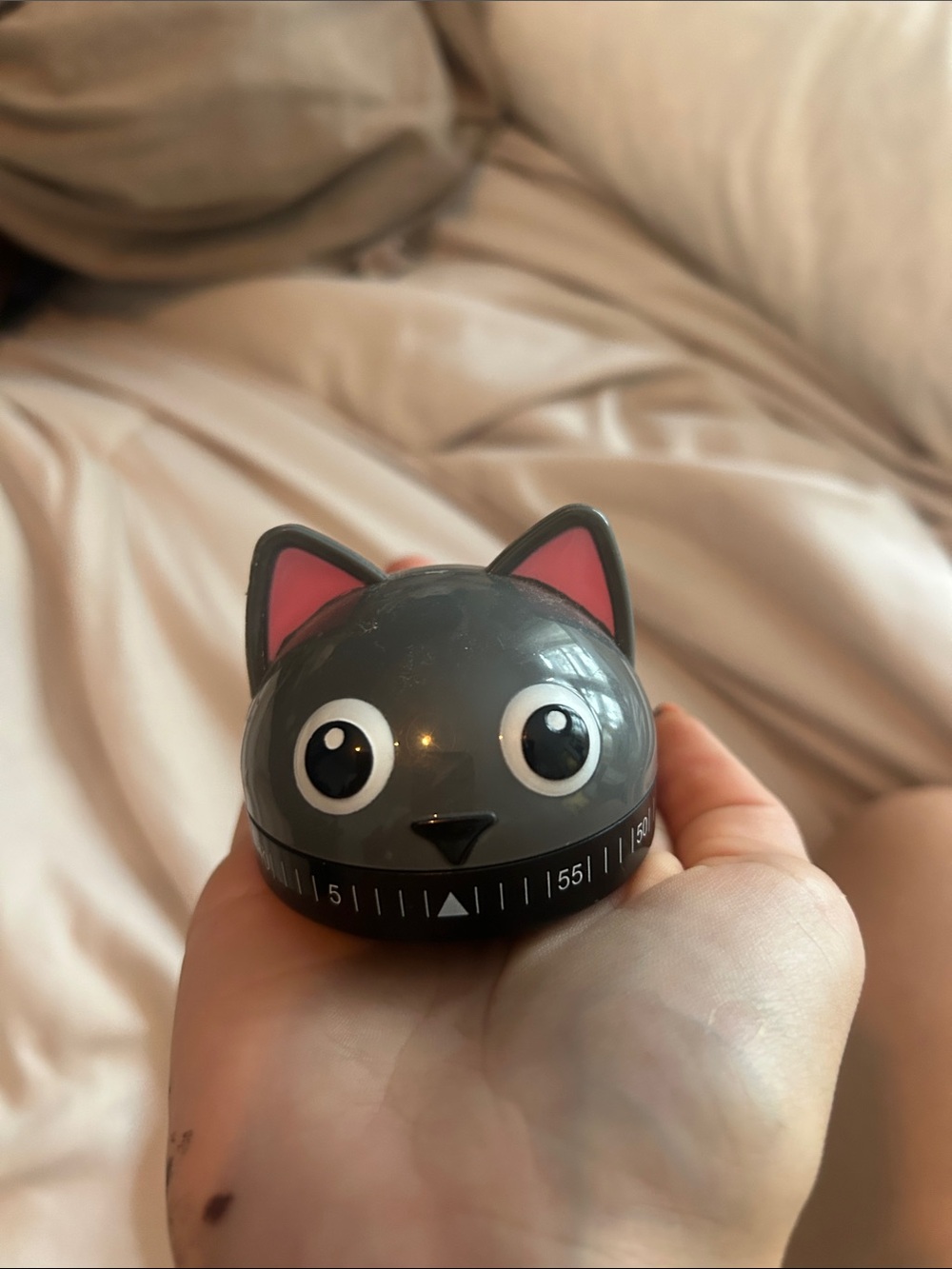 Gray Cat-Shaped Kitchen Timer - Cute Pet Design